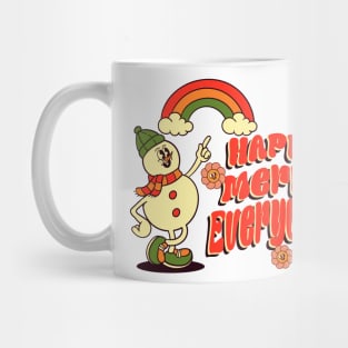 retro groovy snowman cartoon Mug